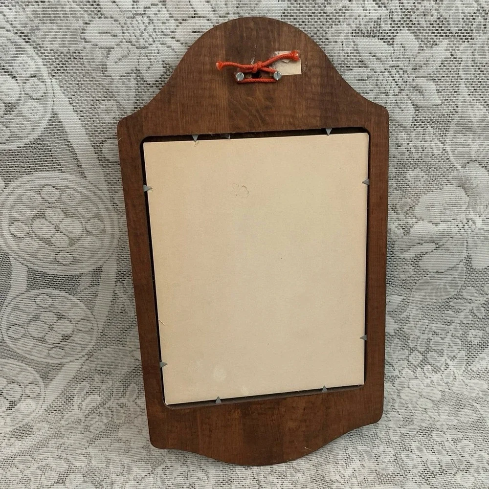 Vintage Wooden Wall Mirror 16x9 Farmhouse Cottage Decor